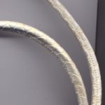 Kunstlederkordel 6 mm x 1 m mit Schlangenoptik weiß - - Ausverkaufsartikel, Abgabe nur solange Vorrat reicht