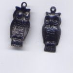 Metallanhänger Eule geschwärzt, 22 x 8 mm - 2 St.