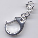 Karabiner mit Kette und kleinem Ring silberfarben