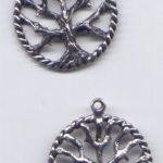 Anhänger ´Baum´ altsilberfarben 22 mm