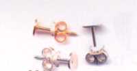 Ohrstecker flach mit Platte 5mm platinfarben - 1 St.