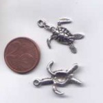 Schlüsselanhänger ´Schildkröte´ platinfarben