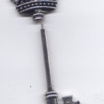 Wechselanhänger Schlüssel ´Krone´ platinfarben