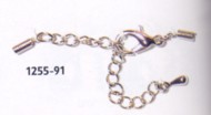 Karabiner 11 mm mit Spiralcalotte 2,5 mm und Verlängerungskette