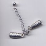 Kappenverschluß altsilberfarben , Außendurchmesser ca. 9 mm, Innendurchmesser ca. 6,8 mm, aus galvanisiertem Kunststoff