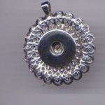 Metallanhänger 42 x 36 mm Double Beads EasyButton mit filigranem Rand