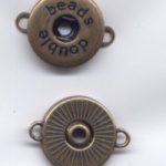 Double Beads EasyButton Zwischenteil mit 2 Ösen bronzefarben 25 x 19 mm