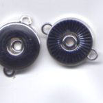Double Beads EasyButton Zwischenteil mit 2 Ösen silberfarben 25 x 19 mm - 10 St.