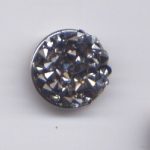 Metalldruckknopf Straß silber-hämatit für Double Beads Easy Button