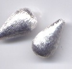 Tropfen 16 x 8 mm versilbert gebürstet, Ausverkauf - Abgabe nur solange Vorrat reicht