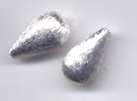 Tropfen 16 x 8 mm versilbert gebürstet, Ausverkauf - Abgabe nur solange Vorrat reicht