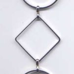 Kette Kreis-Quadrat platinfarben