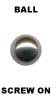 Endkugeln stahlfarben mit Gewinde , Stiftdurchmesser 1,6 mm