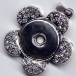 Wechselanhänger ´Blüte´ mit Straß für Double Beads Easy Button Druckknöpfe
