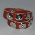 Doppelarmband aus Kunstleder Double Beads EasyButton 43,5 x 2,5 cm schwarz - Ausverkauf, Abgabe nur solange Vorrat reicht