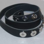 Gürtel aus Kunstleder Double Beads EasyButton 105 cm schwarz - Ausverkauf - Abgabe solange Vorrat reicht
