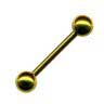 Piercingstift goldfarben 16 mm lang mit Kugel 5 mm