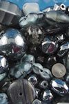Glasperlensortiment grau, Beutel mit 28 g, 3-18 mm, Ausverkauf - Abgabe nur solange Vorrat reicht