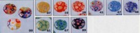 Millefiori rund flach Durchmesser 14 mm, Tiefe 4 mm , Dose mit 3 Stück- Auslaufartikel, Lieferung solange Vorrat reicht