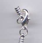 Schmuckverschluß platinfarben mit Ringelkappel 2 mm