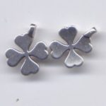 Metallanhänger Kleeblatt silberfarben 19 x 14 mm - 2 Stück