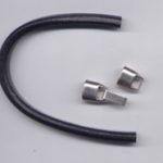 Kunstlederband oval (10x6mm) schwarz 21,5 cm mit Metallverschluss - Ausverkaufsartikel, Abgabe nur solange Vorrat reicht