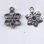 Metallanhänger Blüte altsilberfarben 15 mm - 2 Stück