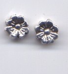 Metallblüte querfädelbar antiksilberfarben 9 mm, Lochdurchmesser 1,8 mm - 5 St. im Beutel