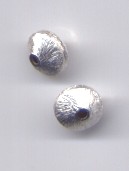 Kupfer-Doppelkegel ca. 8x6mm echt versilbert gebürstet, Ausverkauf - Abgabe nur solange Vorrat reicht