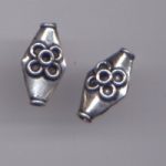 Metallperle Raute 18 x 10 mm altsilberfarben