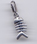 Anhänger mit Karabiner ´Fisch´ platinfarben 3 cm
