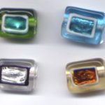 handgewickelte Designerperle 13 mm x 15,2 mm x 5,7 mm - Ausverkaufsartikel, Abgabe nur solange Vorrat reicht