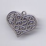 Metallanhänger Herz 23 x 21 mm platinfarben