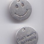 Metallanhänger Smile 20 mm antikplatinfarben