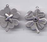 Metallanhänger ´Kleeblatt´ 31 x 26 mm antiksilberfarben
