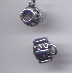 Metallanhänger platinfarben Fädelloch ca. 4 mm, Länge 8 mm, Außendurchmesser 7 mm