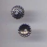 Perlkappe ´Spirale´ ca. 10 mm altplatinfarben