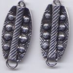 Metallzwischenteil mit 2 Ösen 19 x 44 mm platinfarben