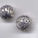 Filigranperle 12 mm platinfarben
