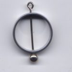 Wechselanhänger rund platinfarben - Fädellänge 21 mm