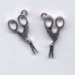 Metallanhänger Schere 20 x 14 mm, altplatinfarben - 2 St.