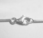 Karabinerverschluß 11 mm mit Rohrendstück 1 mm aus SterlingSilber 925