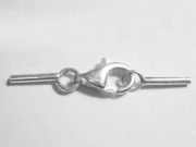 Karabinerverschluß 11 mm mit Rohrendstück 1 mm aus SterlingSilber 925