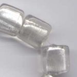Silverfoil Glasperlen Quadrat 14 mm - Ausverkaufsartikel, Abgabe nur solange Vorrat reicht