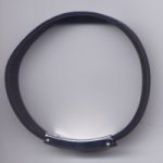 Gummiarmband schwarz 12 mm x 22 cm mit Clipverschluss aus Edelstahl
