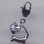Anhänger Katze silber mit Karabiner