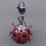 Clipart Anhänger Marienkäfer 2,2 cm aus galvanisiertem Messing