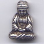 Metallzierteil Buddha 24 mm antiksilberfarben