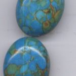 Glasperle New Flower blau oval 20x25 mm - Abgabe nur solange Vorrat reicht