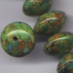 Glasperle New Flower grün Rondelle 8x14 mm - Abgabe nur solange Vorrat reicht